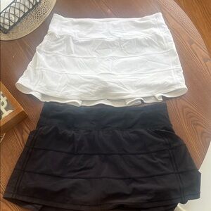 Lululemon Athletica White and Black Mini Skirt Set